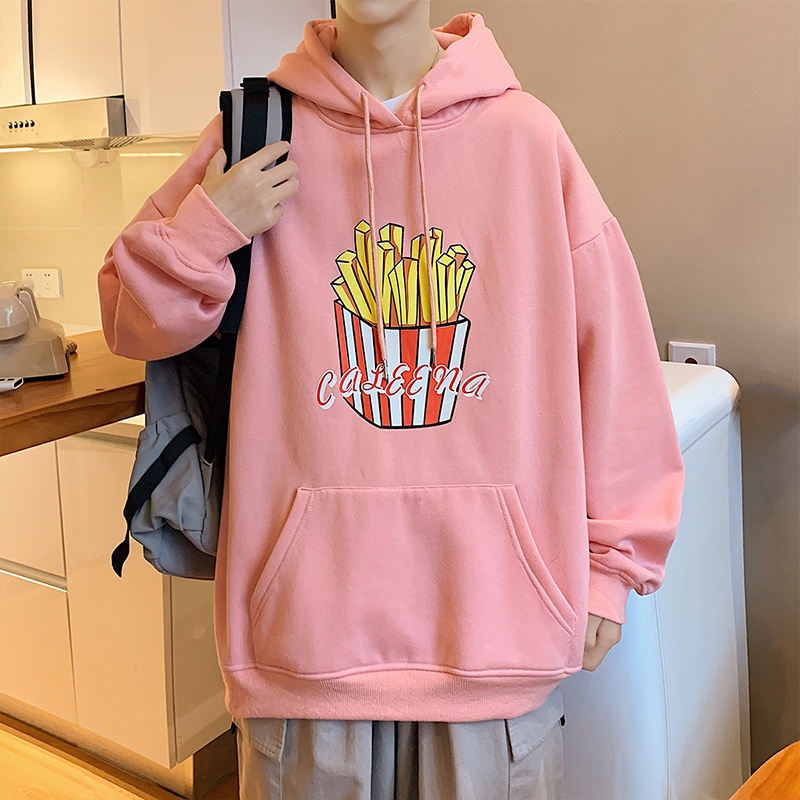 Áo hoodie Tay Dài In Họa Tiết Khoai Tây Chiên Thời Trang Hàn Quốc Dành Cho Nam Size M-8XL