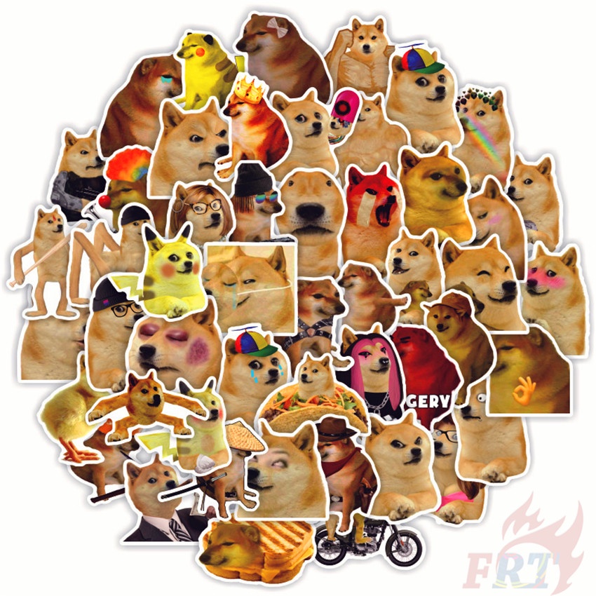 Bộ 100 Cái/Bộ ❉ Sticker Dán Trang Trí Hình Chó Shiba Xinh Xắn ❉ Miếng Dán Chống Thấm Nước Thời Trang