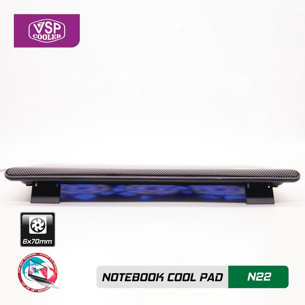 Đế Tản Nhiệt 6 Fan VSP Cooler N22 - Quạt Tản Nhiệt Laptop