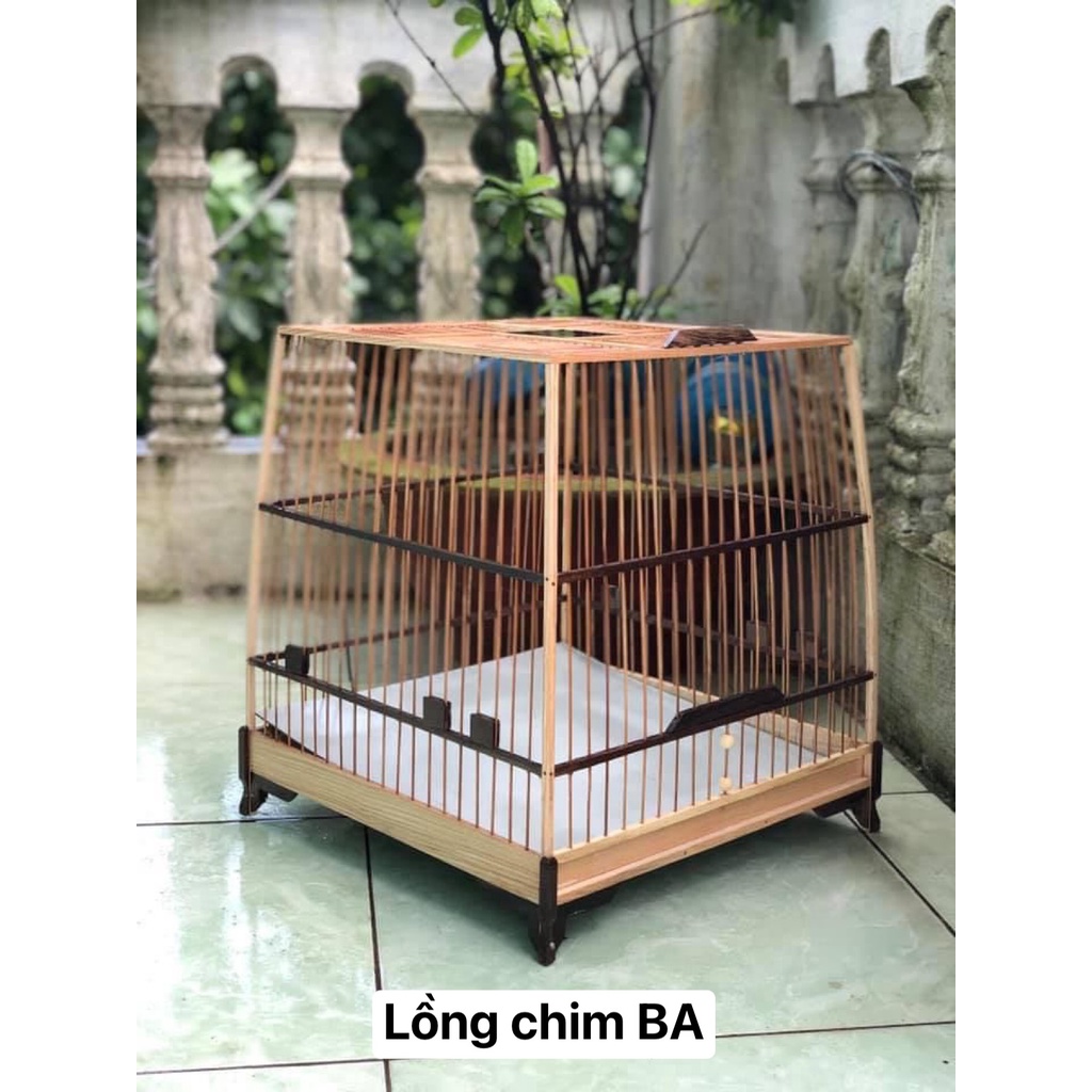 Khung lồng chim chào mào thái đấu vuông đấu gỗ tần bì FULL PHỤ KIỆN cực dẹp dễ lắp ráp BA KL02