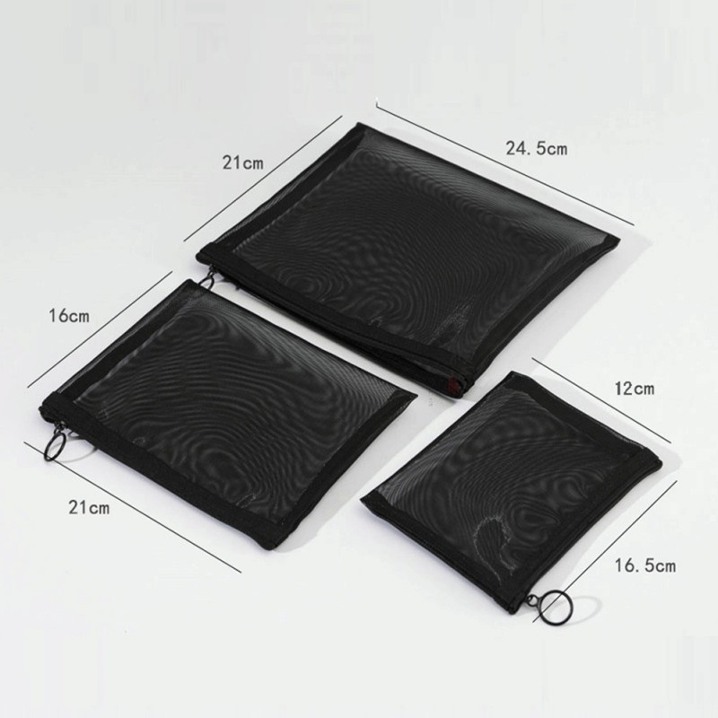 Set 3 Túi Đựng Mỹ Phẩm Khóa Kéo Tiện Lợi