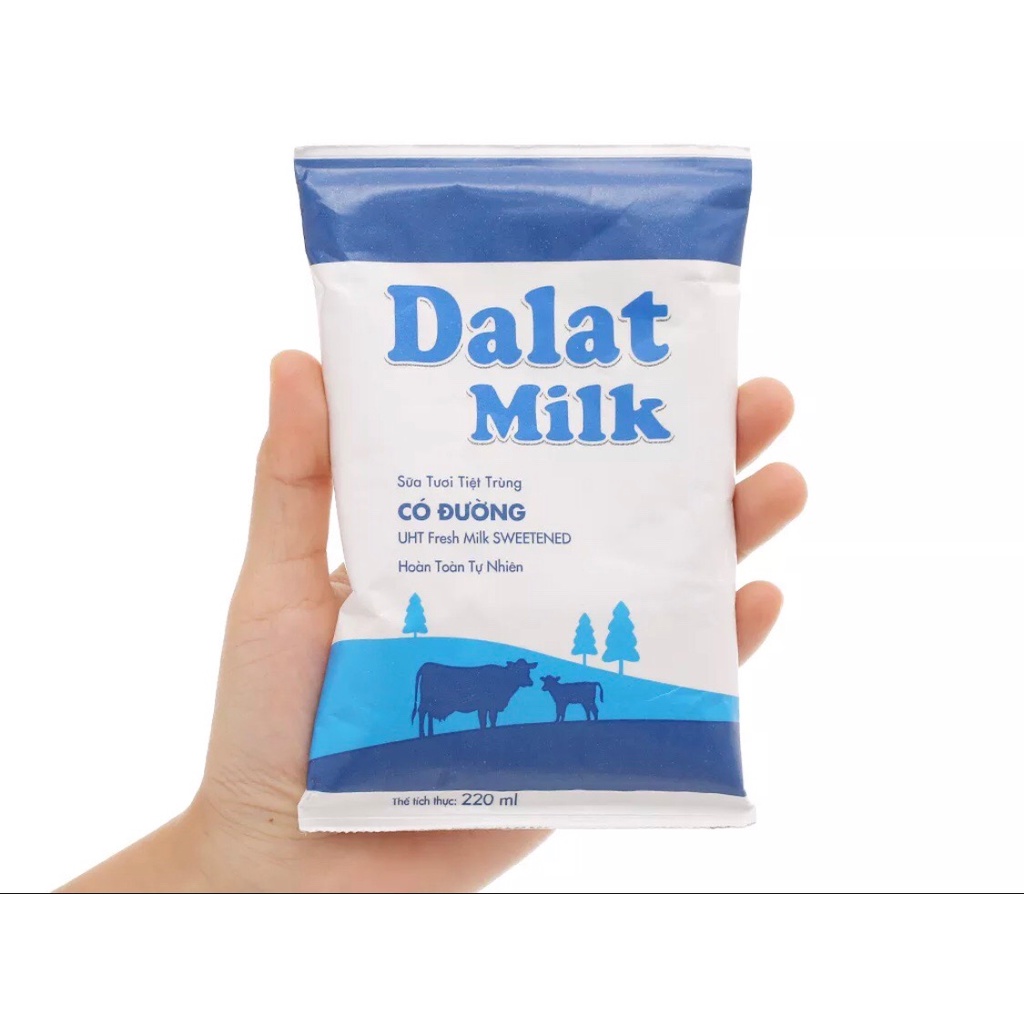 [HSD T6-2023] Combo 10 bịch Sữa tươi tiệt trùng Dalat Milk 220ml