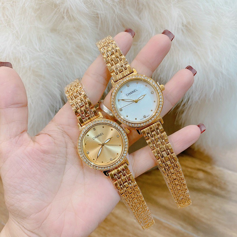 Đồng Hồ Nữ Thời Trang Chanel Dây Thép Không Gỉ Đeo Tay Cao Cấp Chống Nước Viền Kim Loại | BigBuy360 - bigbuy360.vn