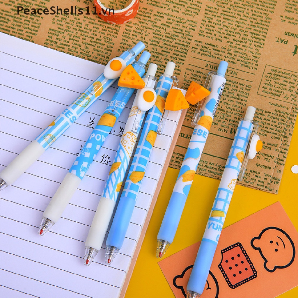 Bút Mực Gel Hình Quả Trứng Phô Mai Hoạt Hình Có Thể Thu Gọn Cho Học Sinh / Văn Phòng / Học Sinh
