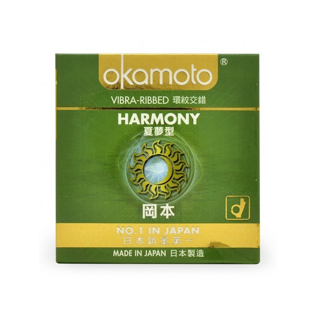 Hộp 3 BAO CAO SU OKAMOTO HARMONY  Có Gai Sọc