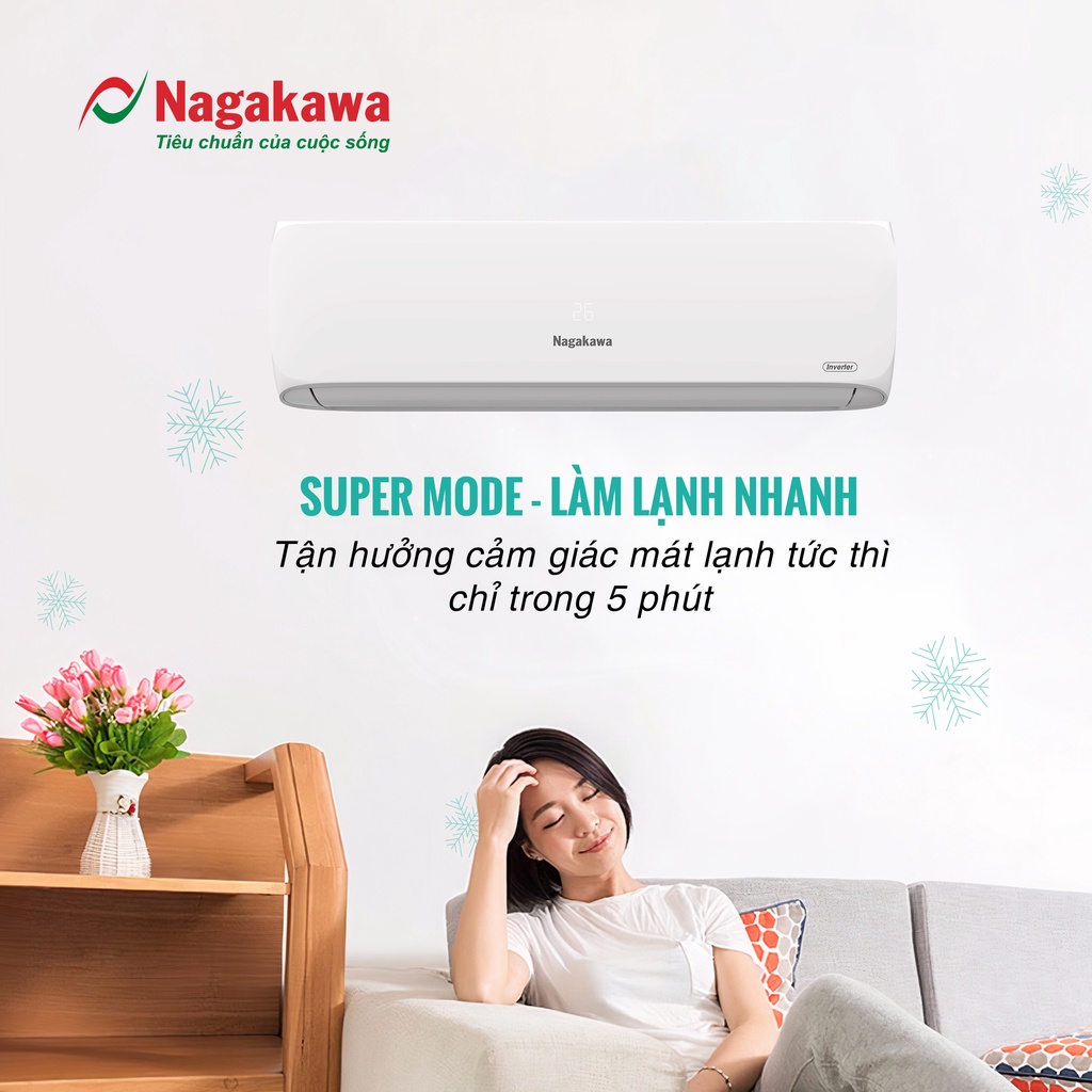 Điều hòa/ Máy lạnh Nagakawa 1 chiều Inverter 9000BTU/H NIS-C09R2H12 - Hàng chính hãng