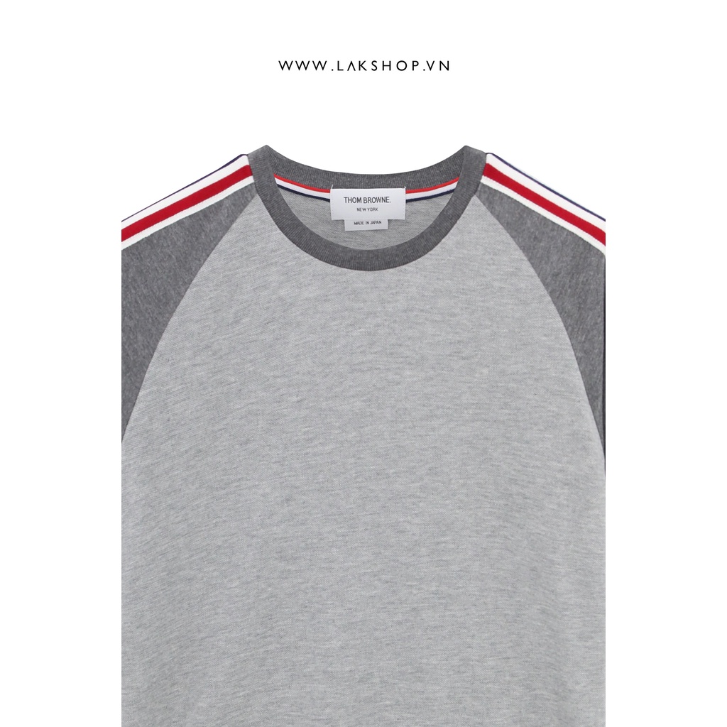Áo phông T.B  Striped Shoulder in Grey T-Shirt