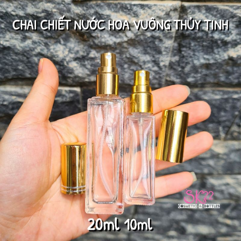 [NẮP VẶN]🧳CHAI CHIẾT NƯỚC HOA VUÔNG 10ml/20ml-✈