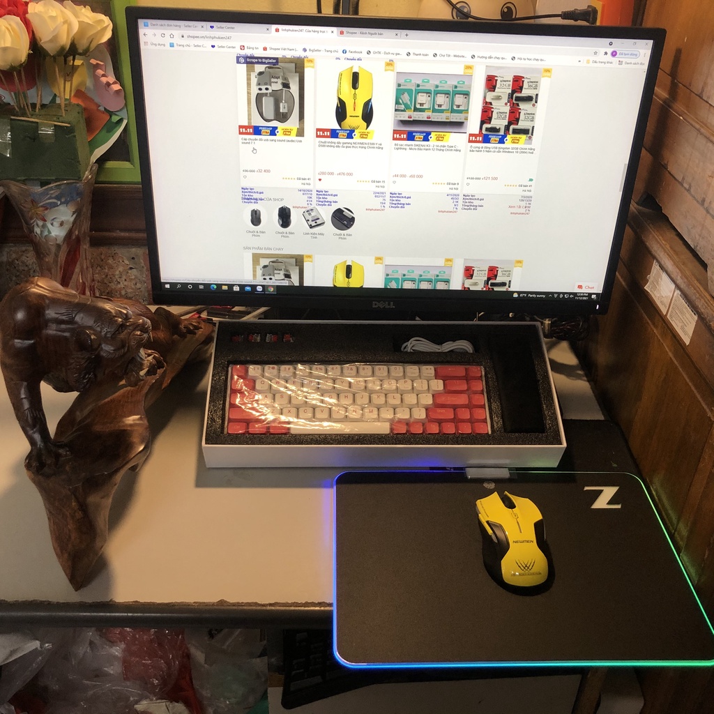 Bàn di chuột cao cấp Gaming ZIC-GP102 LED viền Led RGB _ Hàng chính hãng NEWMEN