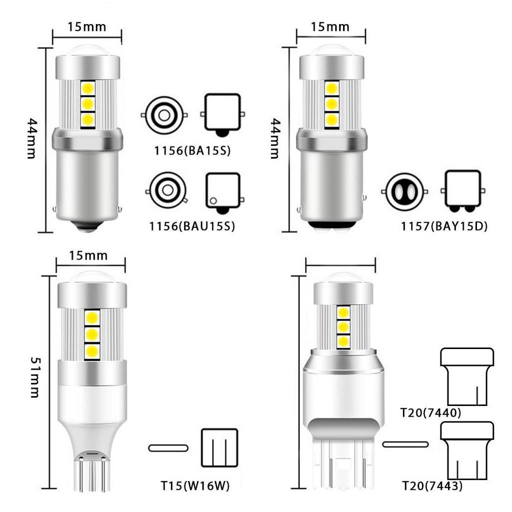 Đèn xi nhan Lymoyo T15 W16W LED 1156 P21W Py21W/5w 3030 1157 Bay15D P21/5w cho ô tô