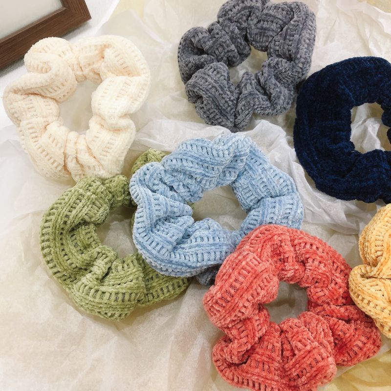 Dây buộc tóc dệt kim nhiều màu sắc ngọt ngào đơn giản dễ thương