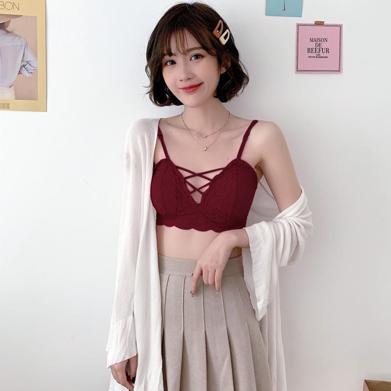 Áo Lót Phối Ren Phong Cách Hàn Quốc Quyến Rũ Dành Cho Nữ