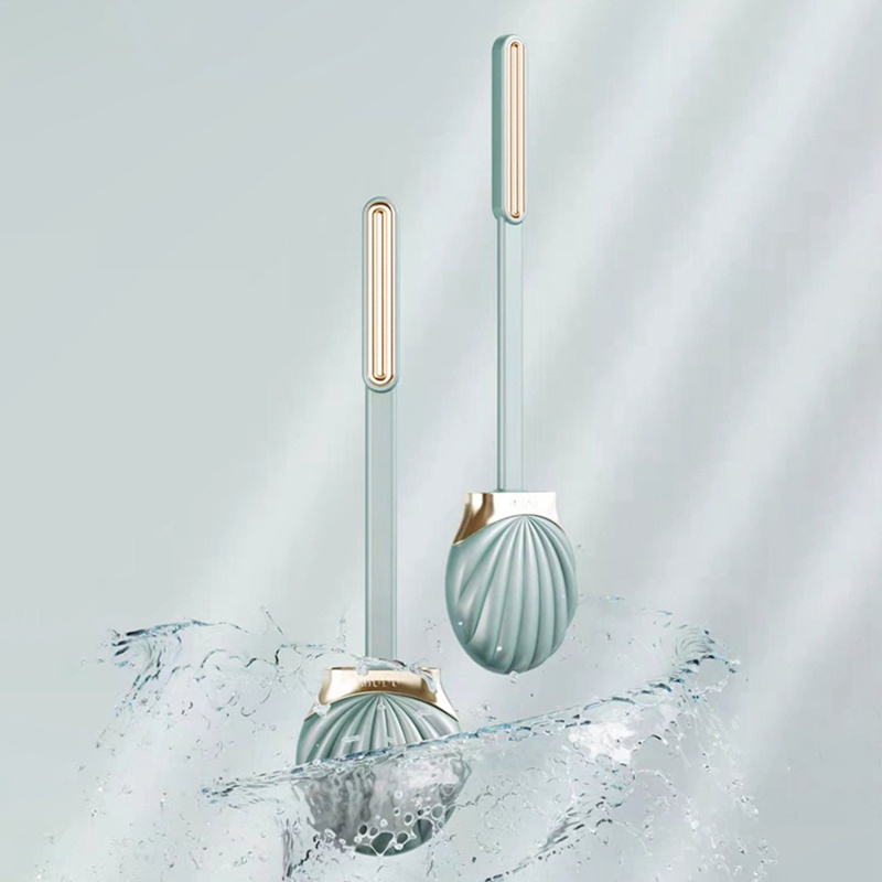 Bàn Chải Vệ Sinh Toilet Bằng Silicon Cán Dài Hình Vỏ Sò Sáng Tạo