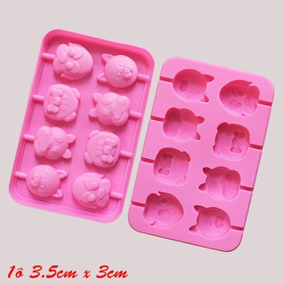 HCM - Khuôn silicon làm kẹo que, socola que, kẹo dẻo que hình mặt chó cảm xúc