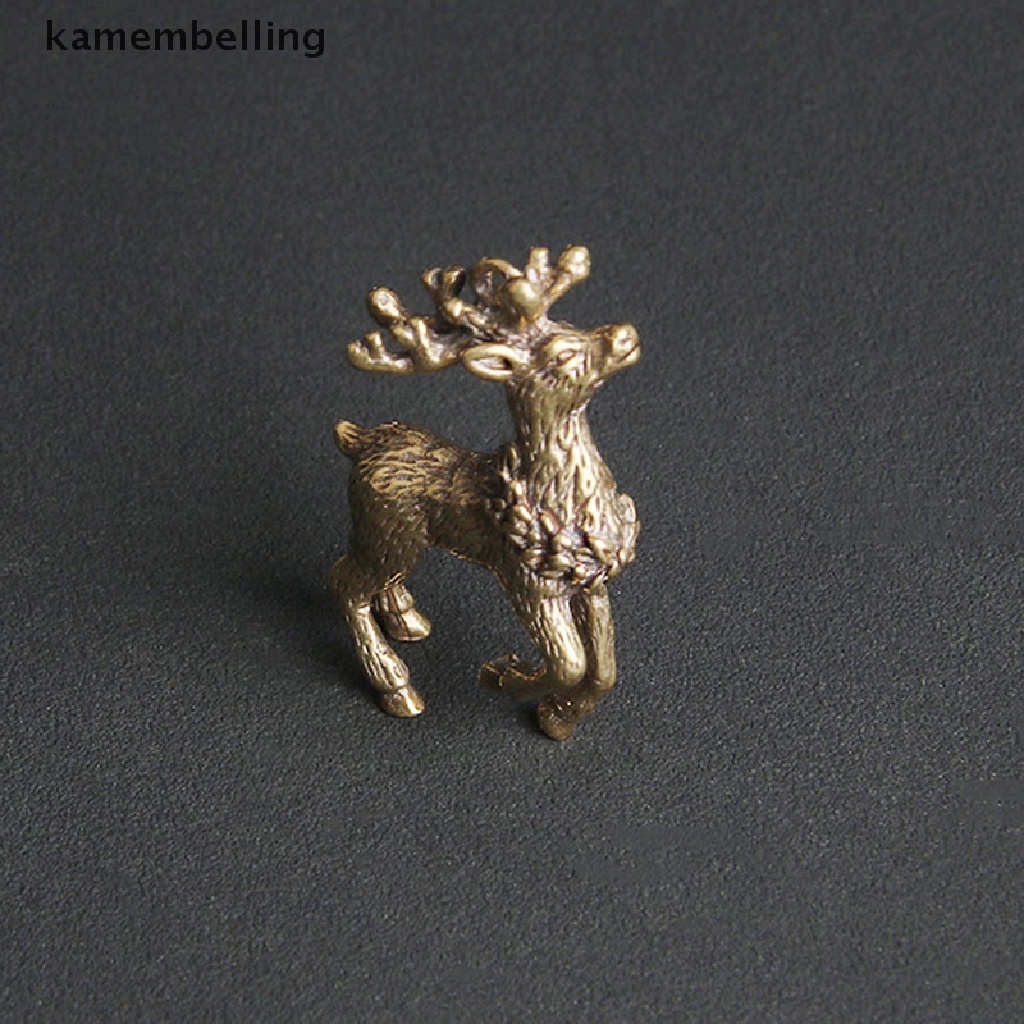 1 Tượng Trang Trí Bằng Đồng Nguyên Chất Hình Chú Nai May Mắn