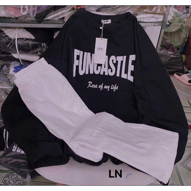 sét áo fun + Quần kaki trắng