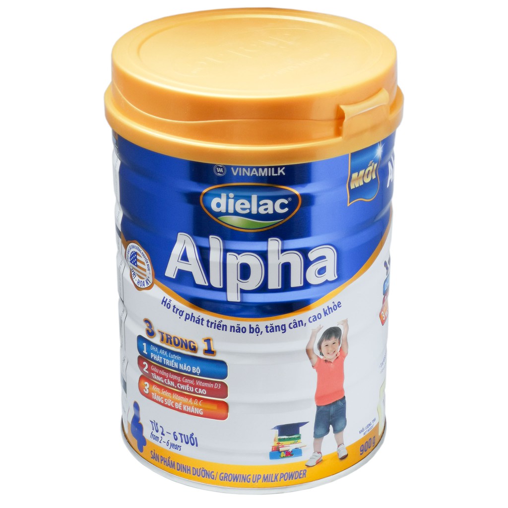 [CHÍNH HÃNG] Sữa Bột Vinamilk Dielac Alpha 4 - Hộp 900g (Cho bé 2-6 tuổi)