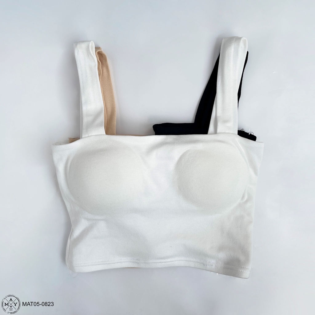 Áo 2 dây bản to MAYSINCE2011 có mút ngực vải cotton co giãn MAT05-0823