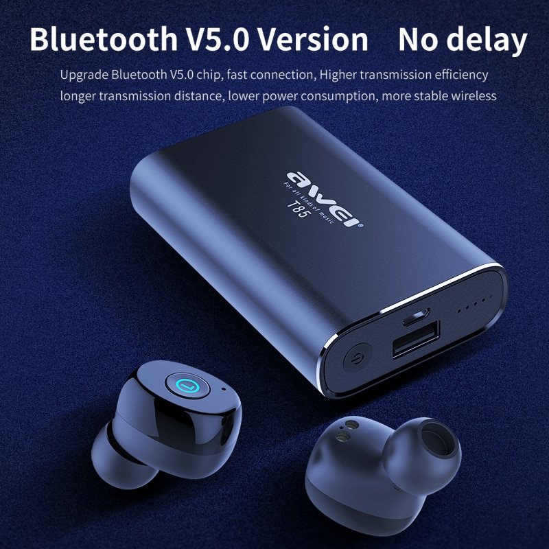 Tai nghe Bluetooth Awei TWS 1800mAh kiêm sạc dự phòng 5.0