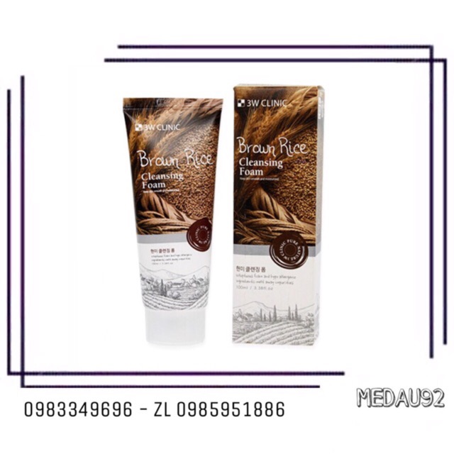 SỮA RỬA MẶT GẠO BROWN RICE ROAM CLEANSING - 3W CLINIC | BigBuy360 - bigbuy360.vn