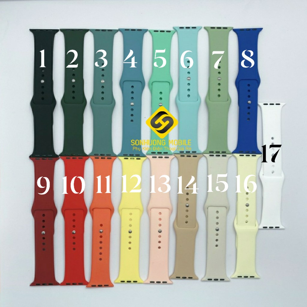 [Mã 2404EL10K giảm 10K đơn 20K] Dây silicon Apple Watch Series 1/2/3/4/5/6/SE đủ Size