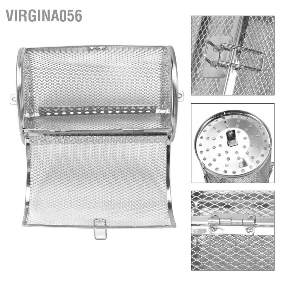 Hàng Hot 12 * 18cm Dụng cụ nướng bằng thép không gỉ Lò Nướng hạt quay Đậu phộng Giỏ BBQ Hàng giao ngayVirgina056
