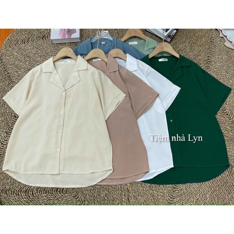 Áo sơmi cộc tay cổ vest dáng basic / Áo sơmi công sở nhiều màu