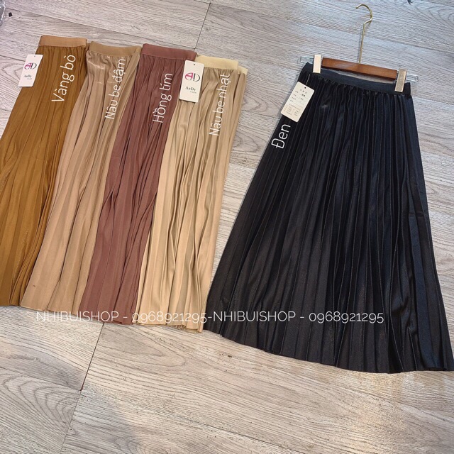 Chân váy xếp ly nhũ xòe dáng dài QC | BigBuy360 - bigbuy360.vn