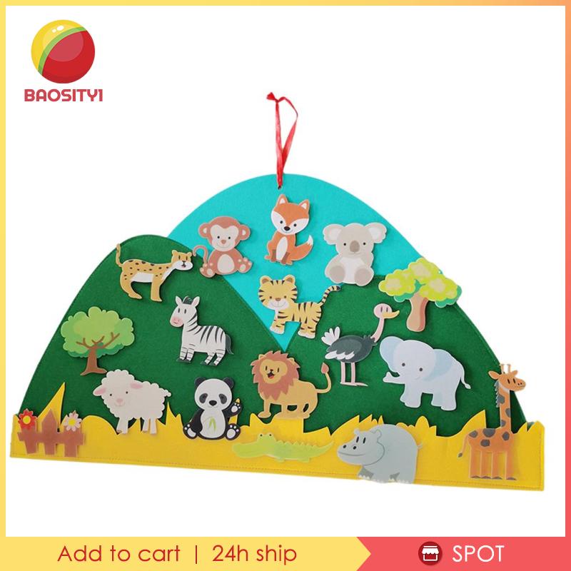 [Baosity1] Bảng Nỉ Có Móc Treo Gắn Tường Hoạt Động Cho Bé Trai Bé Gái Montessori