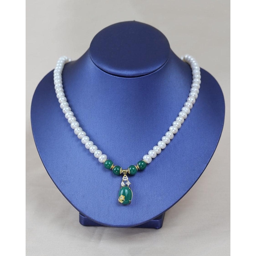 Dây chuyền ngọc trai tự nhiên cao cấp thời trang quý phái Qeen Pearl DB2120 - Bảo ngọc jewelry