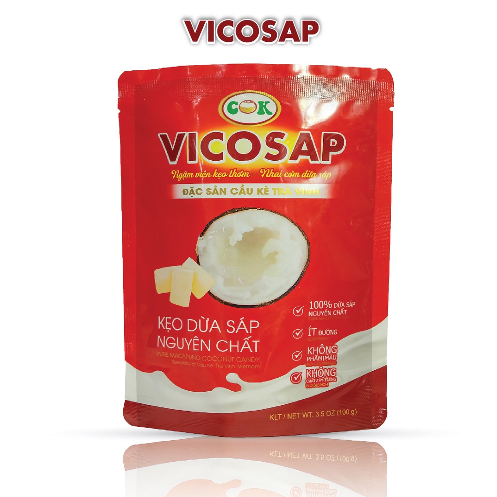 Kẹo dừa sáp nguyên chất 100gr Vicosap