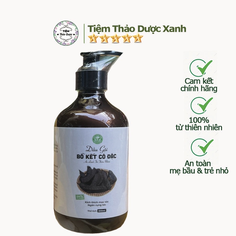Dầu gội bồ kết Thảo Dược Xanh handamde giảm gàu, nấm ngứa, rụng tóc