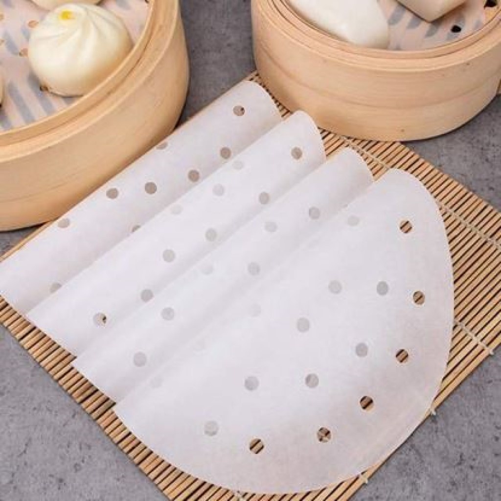 Giấy nến đục lỗ cho nồi chiên không dầu nướng bánh Nướng Gà Size 23cm [Tập 100 tờ]