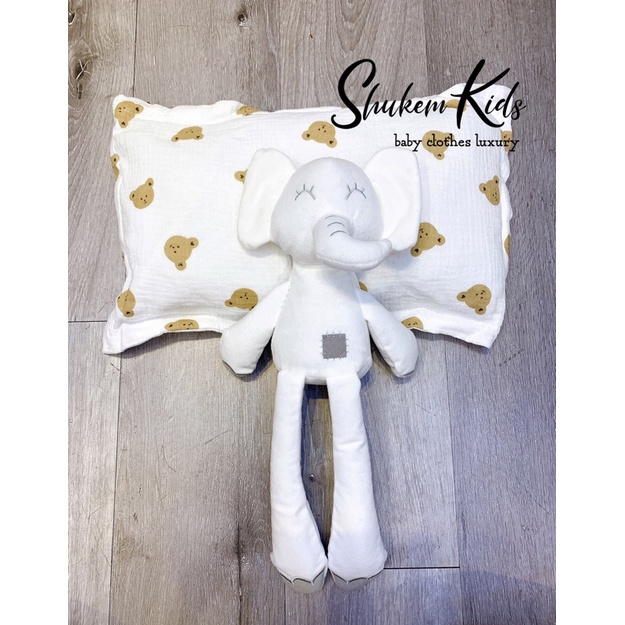 Gối xô bông hữu cơ  BOONA cao cấp mềm mại cho bé trai gái