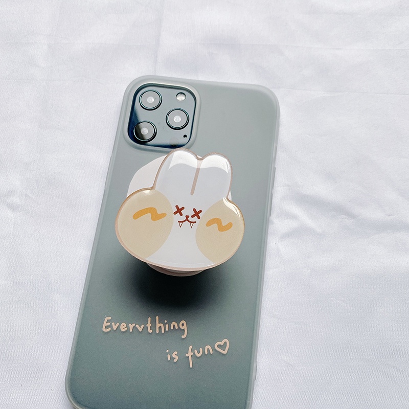 ốp iphone 11 Giá đỡ điện thoại gập lại được họa tiết dễ thương