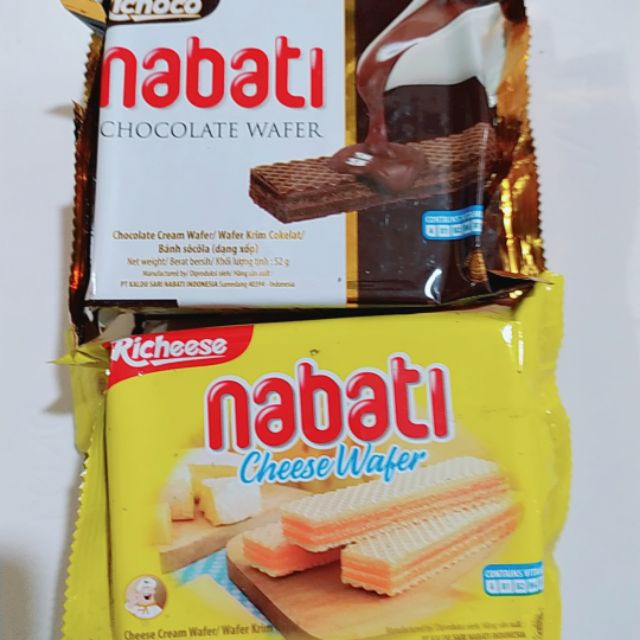 3 GÓI Bánh xốp nabati 52g/1 gói ( vị phô mai và sô cô la )