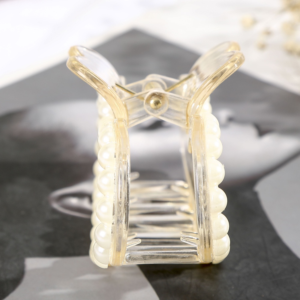 Kẹp tóc Haimeikang kiểu cá mập đính ngọc trai giả phong cách Hàn Quốc thời trang