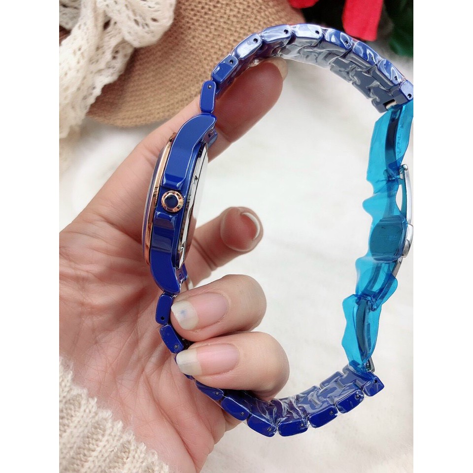 Đồng Hồ Nữ Thời Trang Đá Ceramic Mặt Bông Hoa , Size 34/36mm,Đủ Màu