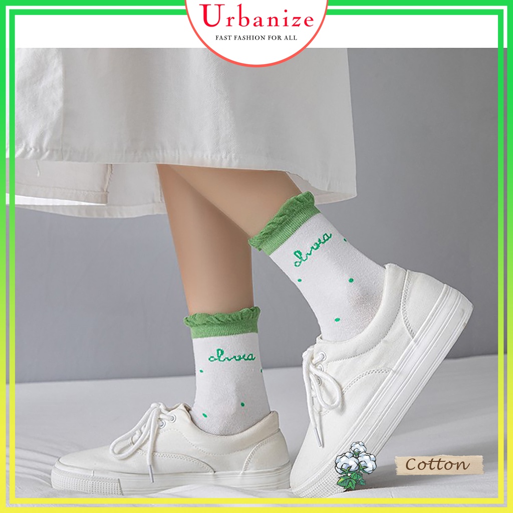 Tất nữ cao cổ nhún bèo lolita Hàn Quốc cotton nhiều màu siêu dễ thương giá rẻ Urbanize