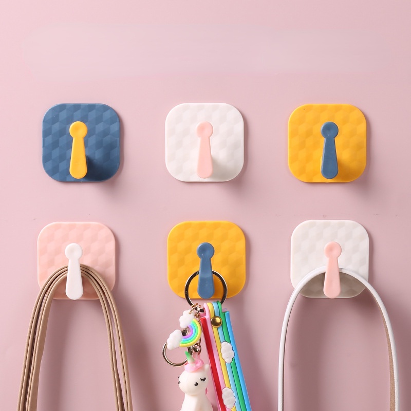 Móc Treo Đồ Dán Tường Không Cần Khoan Màu Sắc Tương Phản Cho Nhà Bếp Nhà Tắm