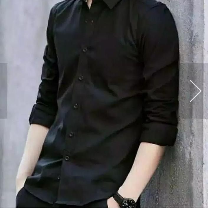 Sản Phẩm Bán Chạy Áo Sơ Mi Trơn Dáng Ôm Dài Slimfit Màu Xanh Lam Đậm / Trắng / Đen / Xám / Xanh Dương Đậm Mềm Mại Cho Nam