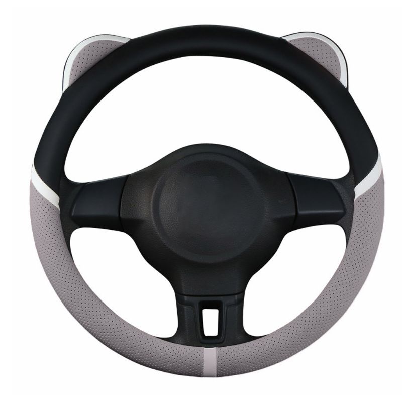 Vỏ bọc vô lăng xe hơi chống trượt thoáng khí họa tiết tai mèo dễ thương