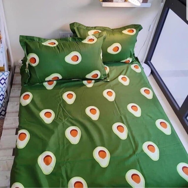 Set 5 món chăn ga gối Cotton Poly hình trái bơ xinh xắn❤️