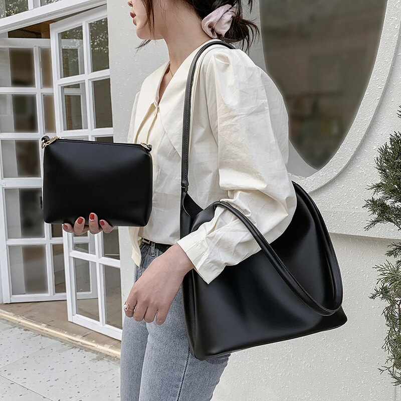 Túi Xách JASMIN NOIR Bằng Da Pu Thiết Kế Đơn Giản Phong Cách Retro Độc Đáo Cho Nữ