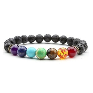 Vòng tay nam Phong Thủy- Đá Núi Lữa - 7 Chakra - 0152