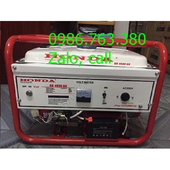 Xả kho hàng Máy Phát Điện Honda 3.5kw- SH4500 Chạy X.ăng Đề nổ hàng loại 1 tại Phú Thọ, Bắc Ninh, Hải Dương, Hưng Yên.