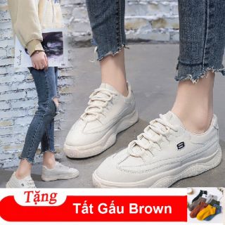 Giày thể thao nữ màu trắng phong cách hàn quốc