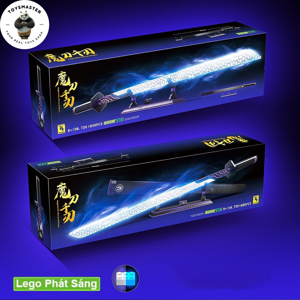 Đồ Chơi Lắp Ráp Xếp Hình Mô Hình Kiếm Dạ Quang Magic Knife Thousand Blade SCISSOR SEVEN Model NO.720 Với 836 Mảnh Ghép