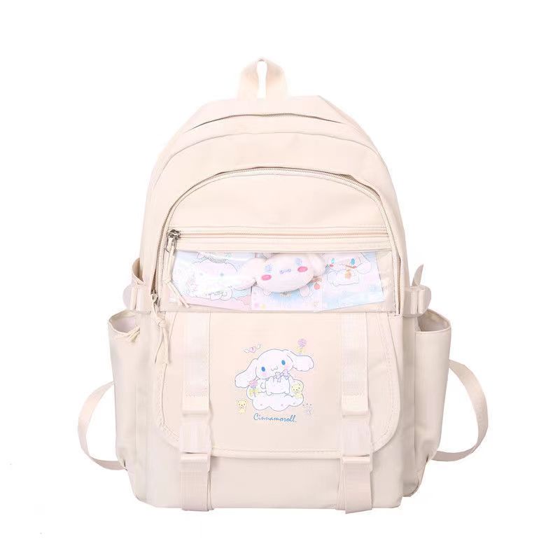 Ba lô đi học GAVINBROWN cỡ lớn in hình chú chó Cinnamon Kurromi dễ thương độc đáo cho bé gái tiểu học