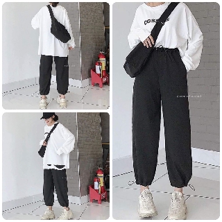 [TRỢ GIÁ] Set Bộ Quần Áo Nữ ANA SHOP Quần Jogger Rút Eo Phối Áo Thun Tay Lỡ Form Rộng Siêu Xinh